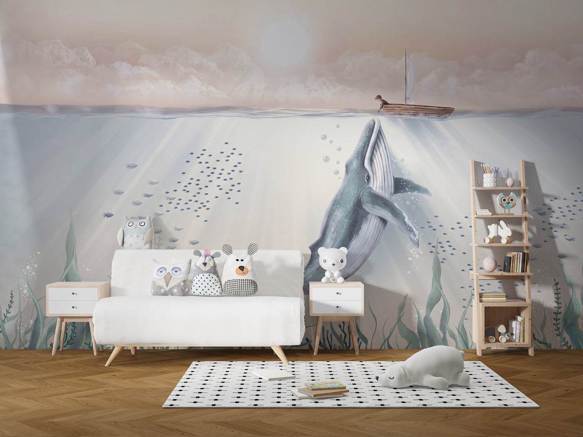 Beautiful Whale and Boy - Day