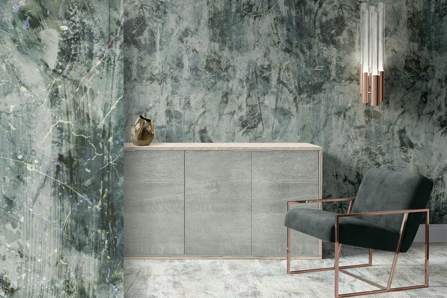 Dark Green-Grey Concrete Texture Wall