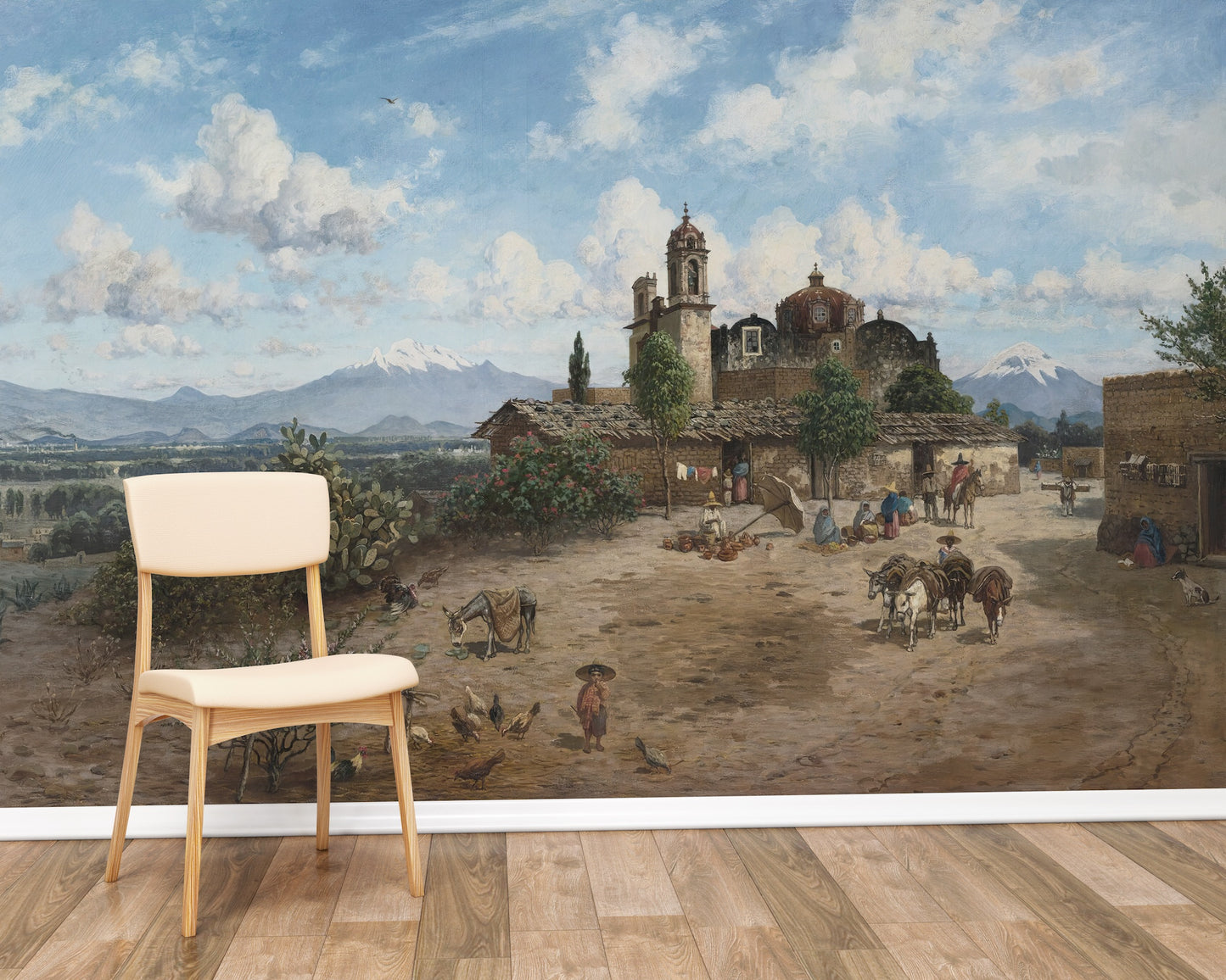 Mexican Landscape Villa Town Painting