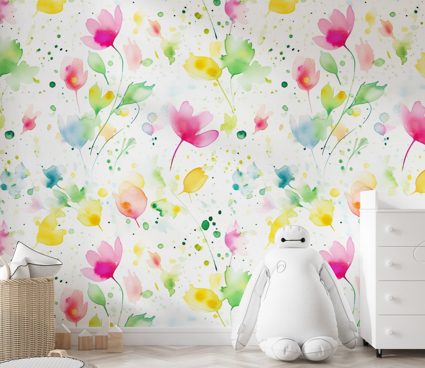 Bright June Watercolor Flowers