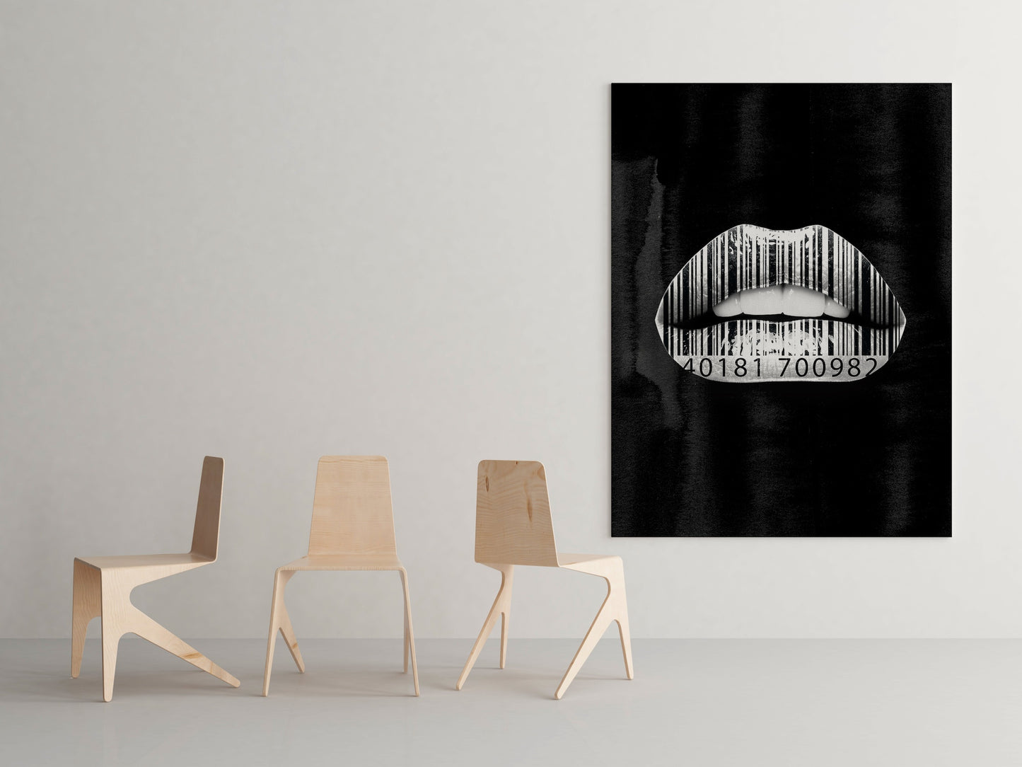 Canvas Decorativo Barcode Lips