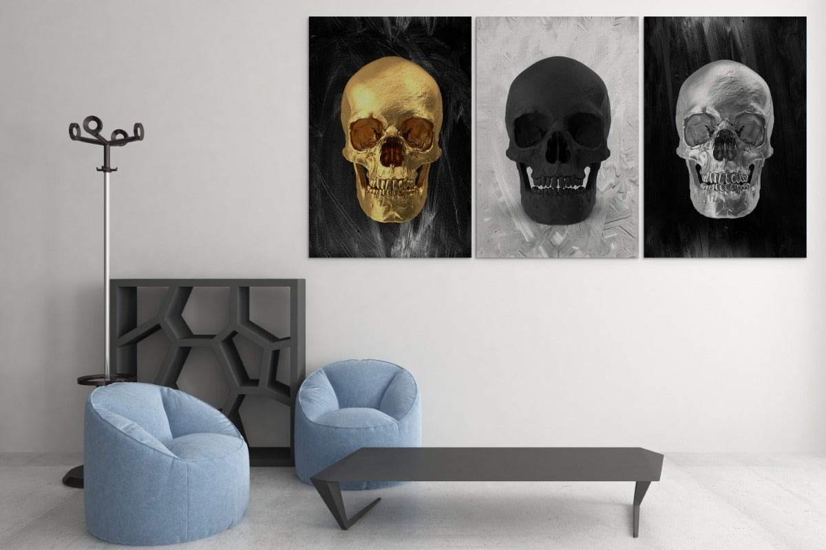 Canvas Decorativo Calavera Rose Gold