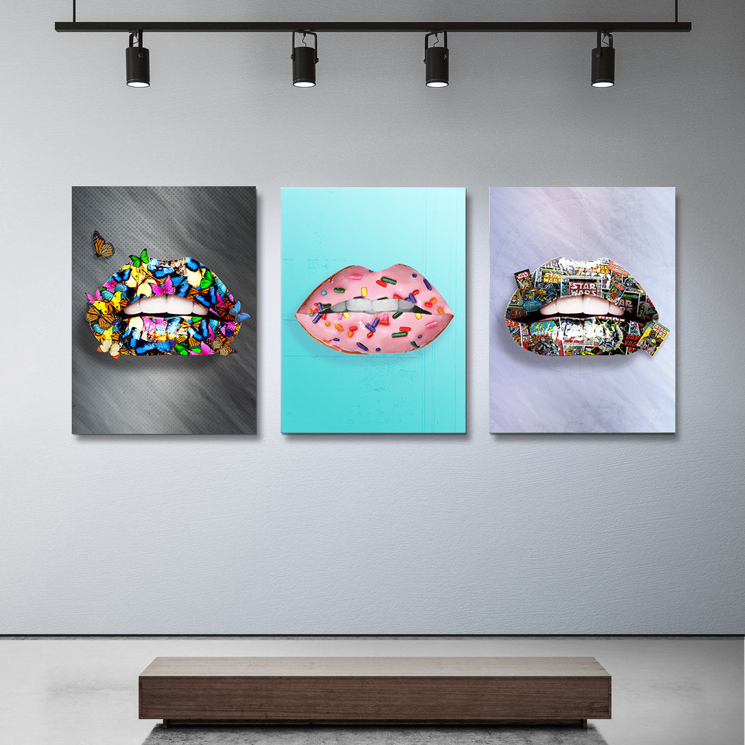 Canvas Decorativo Pink Donut Lips