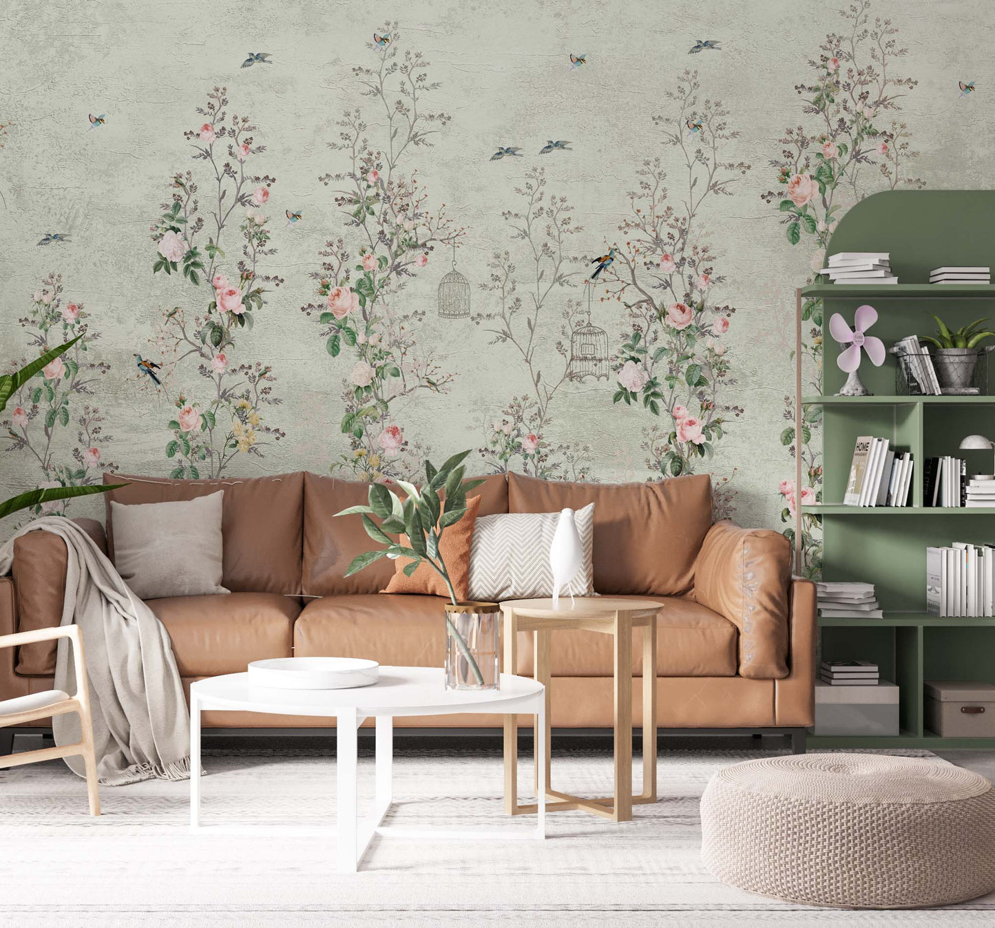 Europrint Plants, Birds and Cages Greenish