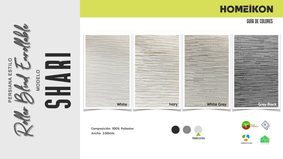 Persiana Enrollable Traslúcida Shari