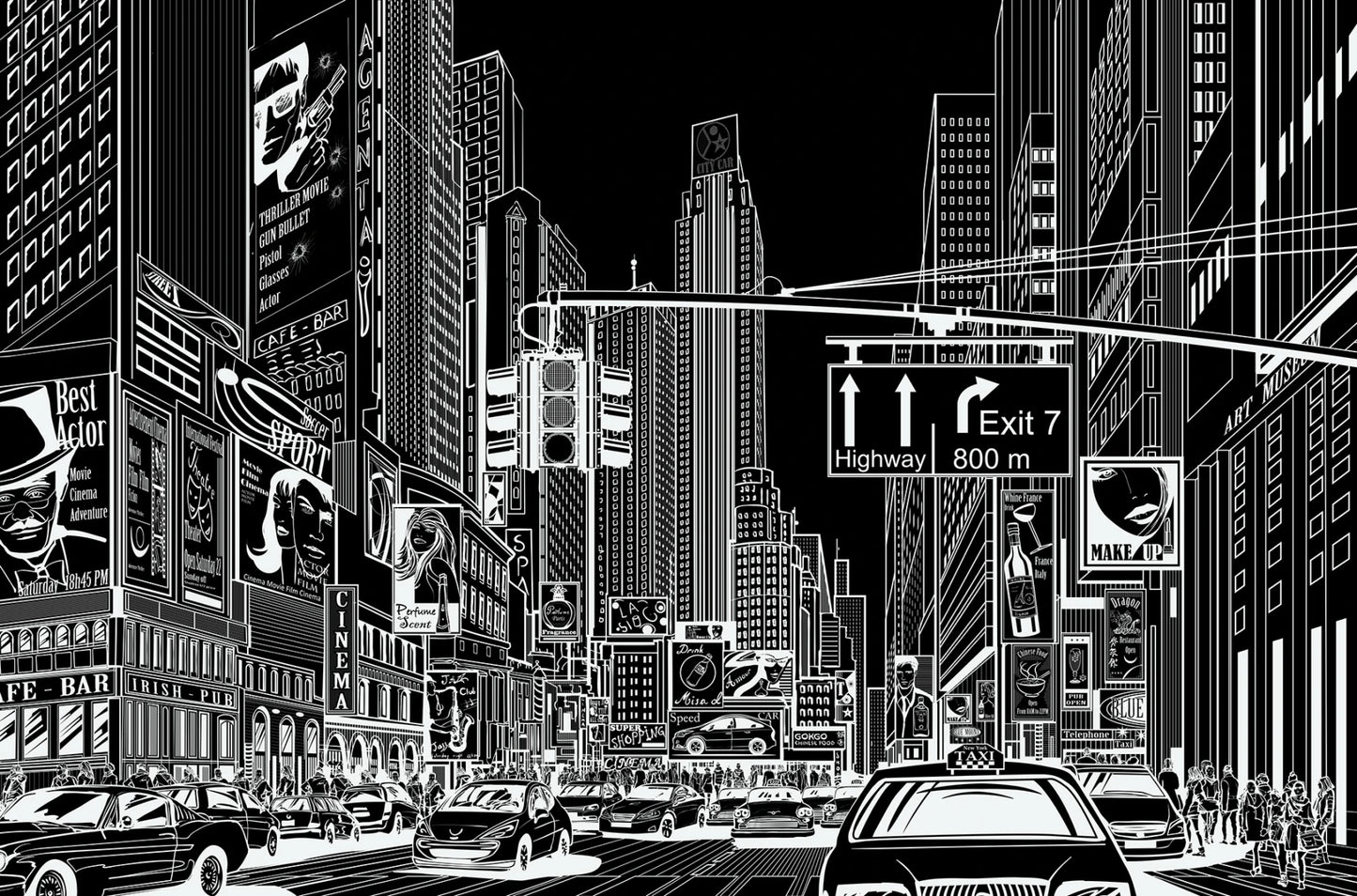 Cartoon City Black
