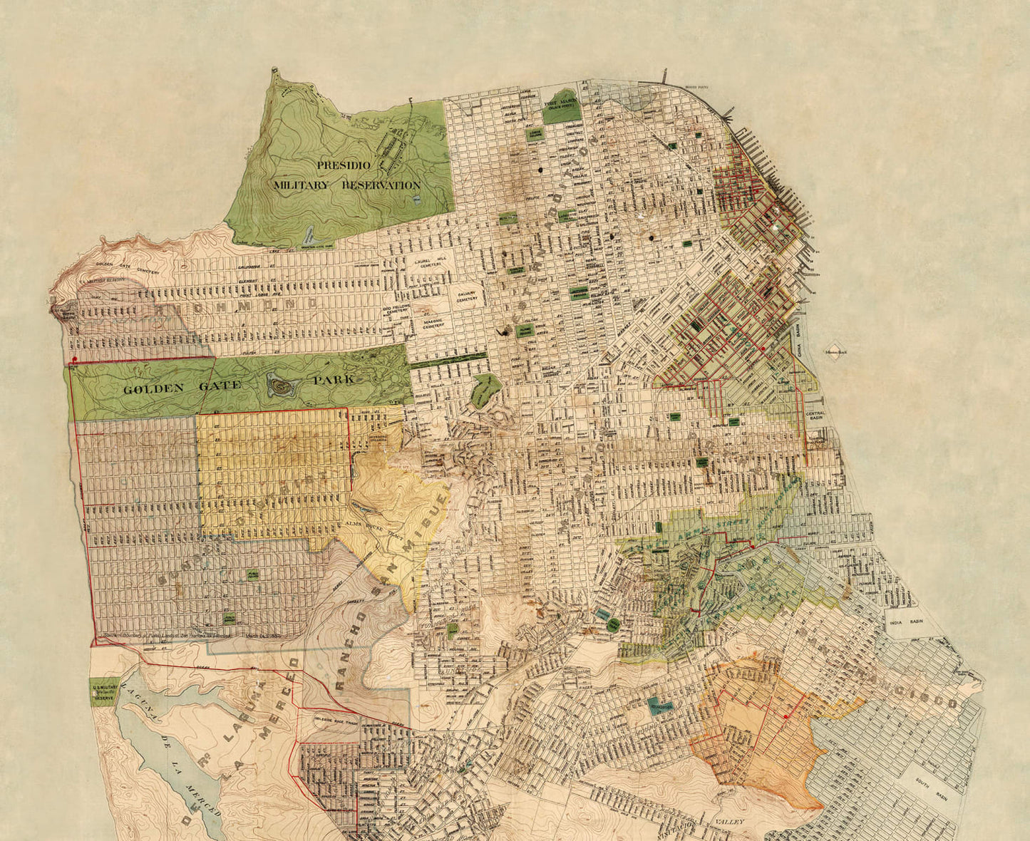 Mapa Vintage San Francisco