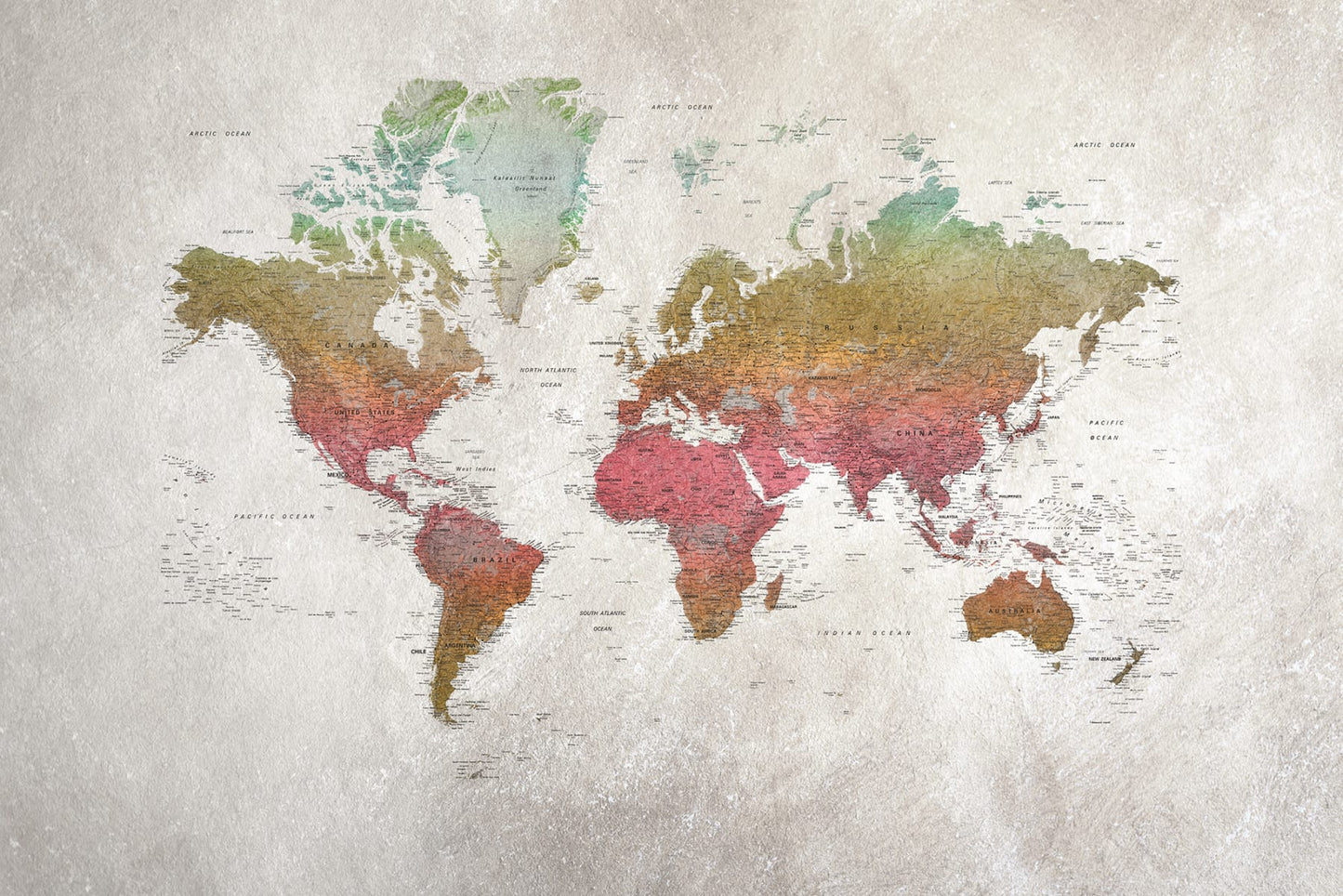 Mapa Mundi Rainbow Vintage