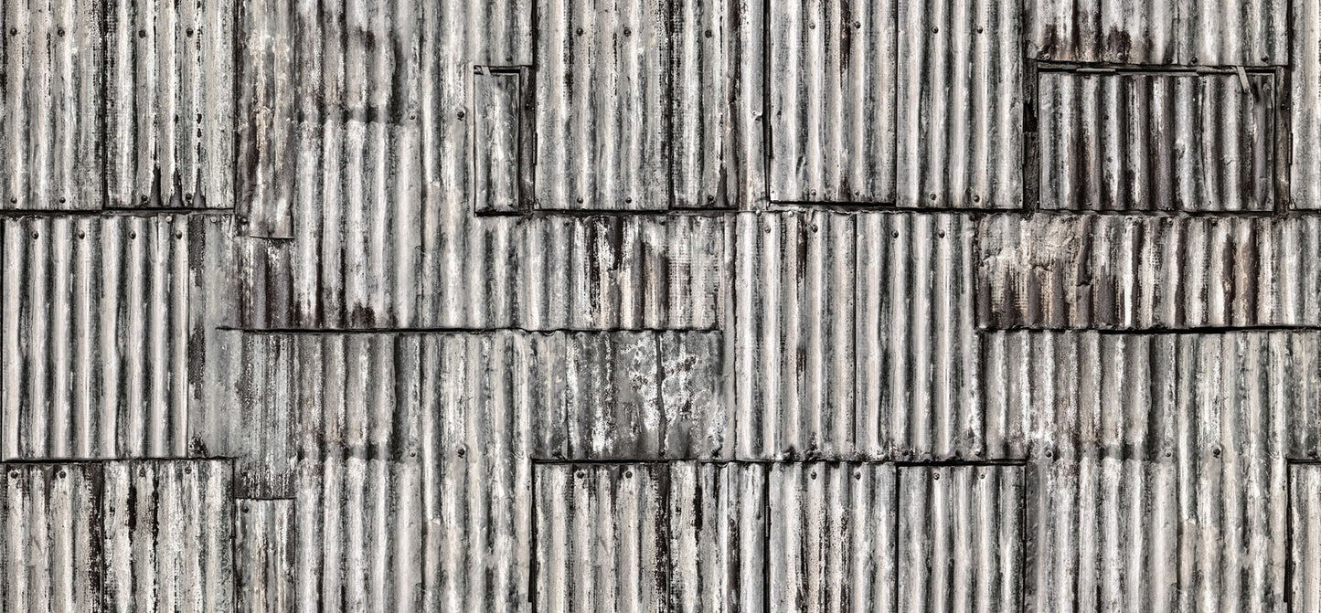 Láminas de Metal Corrugado Viejo y Oxidado Natural