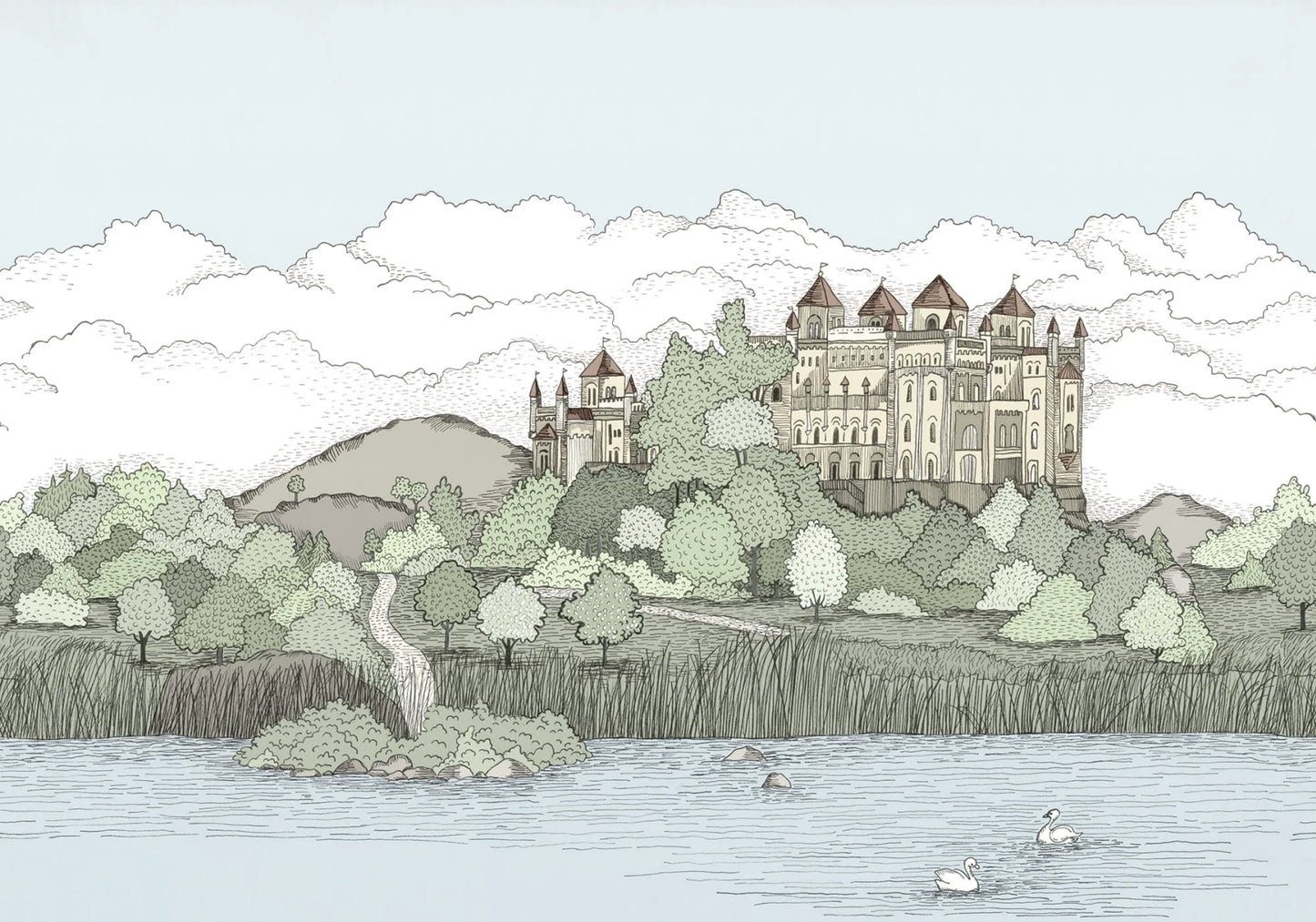 Castillo en el Lago, Desaturado