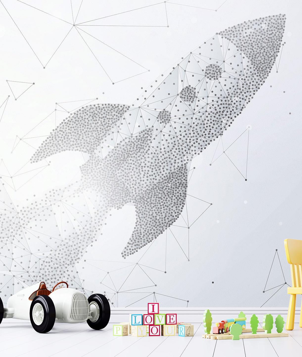 Rocket Launch Dots & Poligons