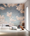 Pintura Rústica Flores y Nubes - Blue Sky