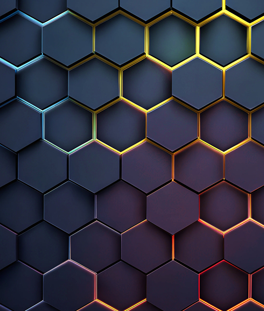 Hexágonos Gamer con Detalles Estilo Neón