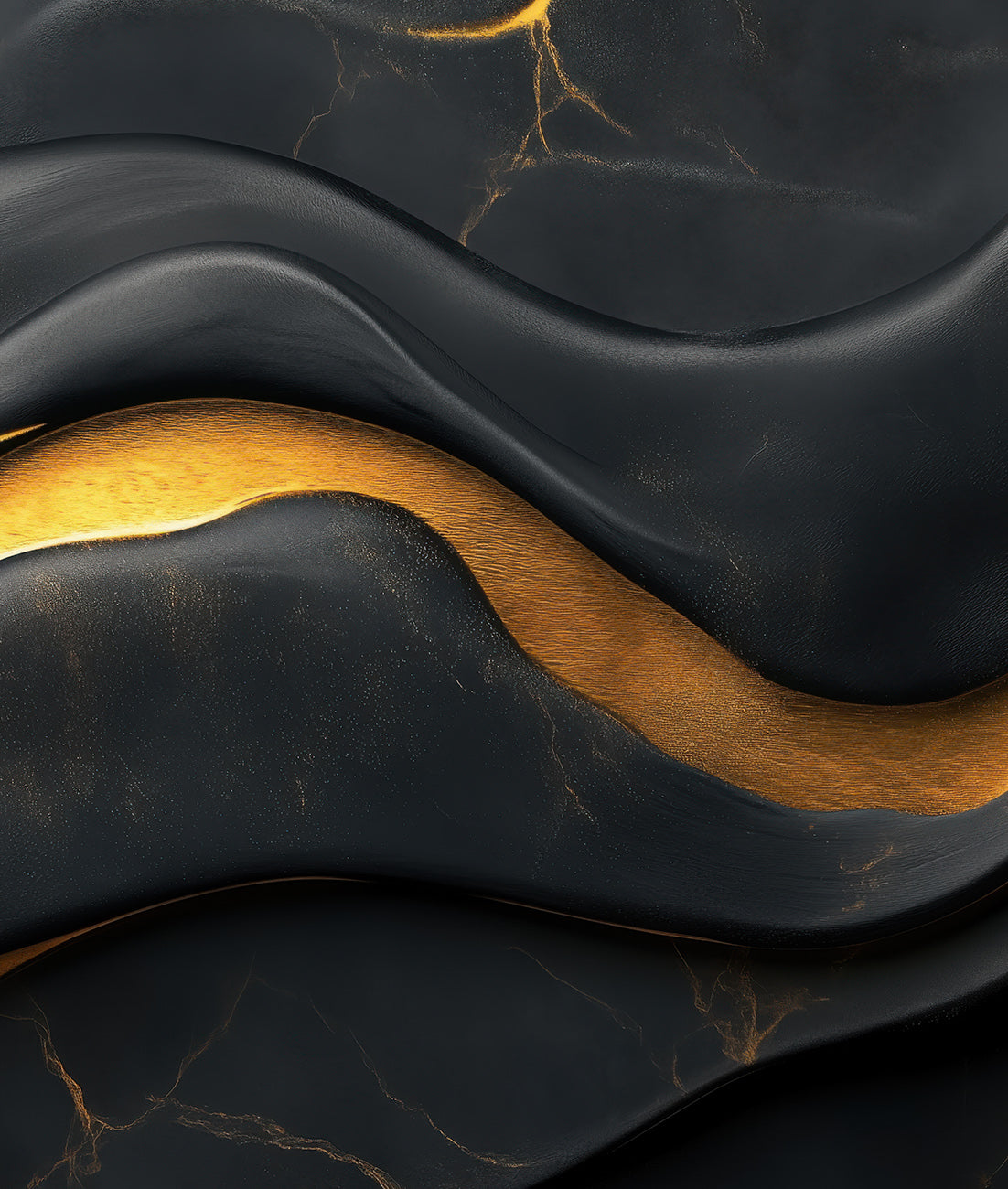 Mármol Negro Efecto Dorado I