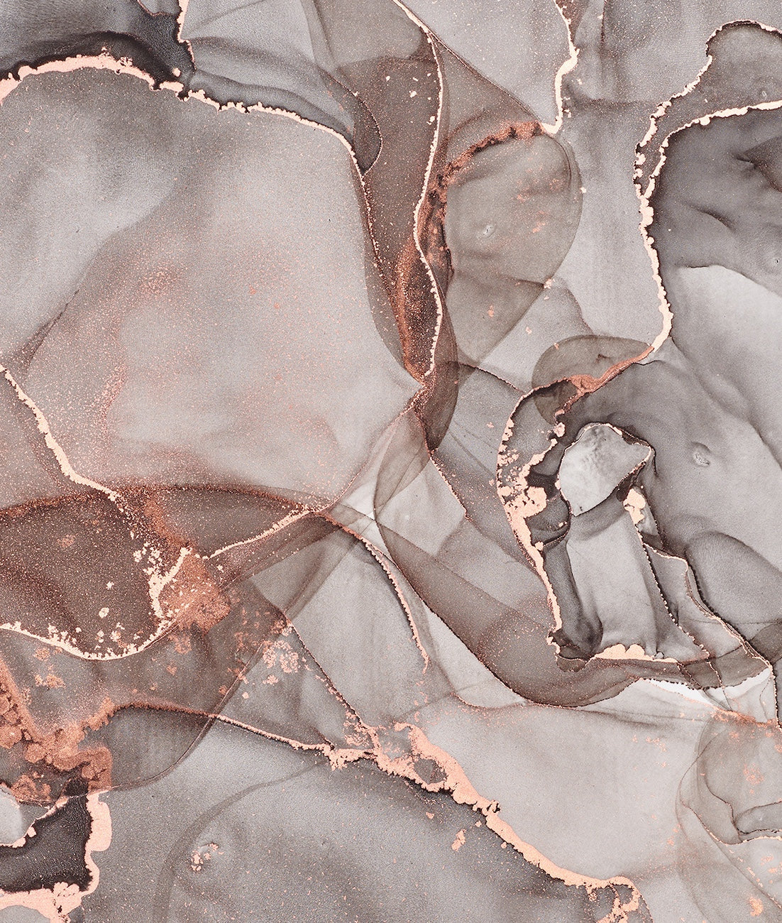 Rose Gold Grey Marbled Wallcovering