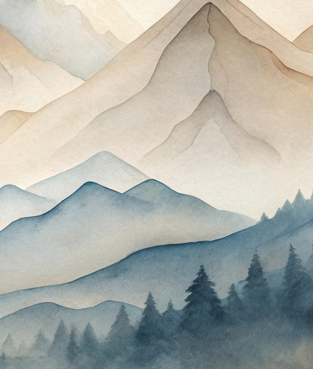 Arte Japonés Paisaje Acuarela I