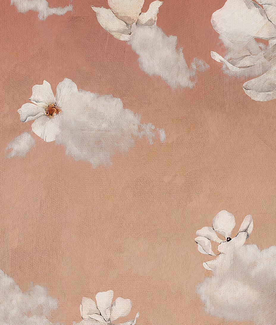 Pintura Rústica Flores y Nubes - Sunrise