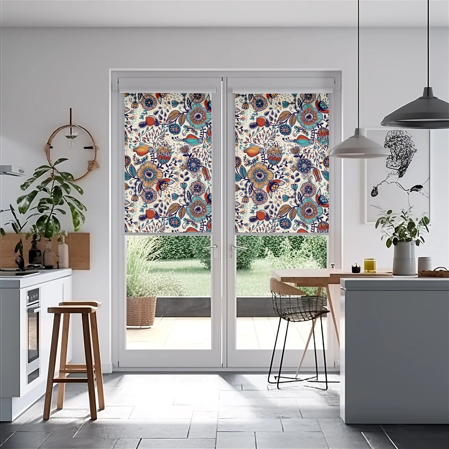 Persiana Enrollable Impresa Flores Bohemias