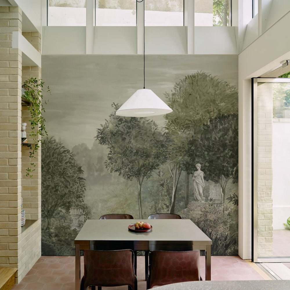 Pintura Fresco Estatua en Jardín