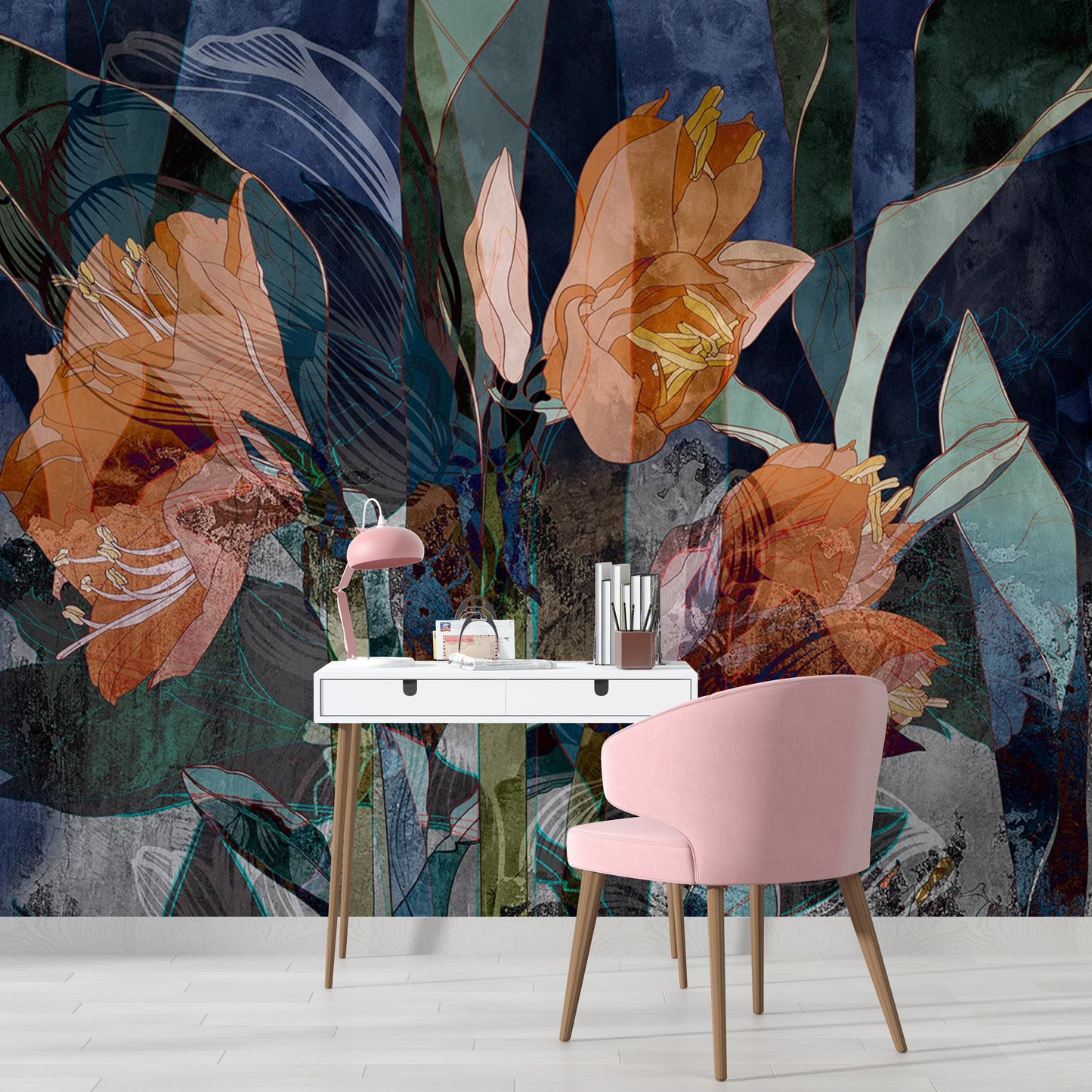 Europrint Dark orange Flowers