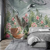 Europrint Green Marbled Floral Mural