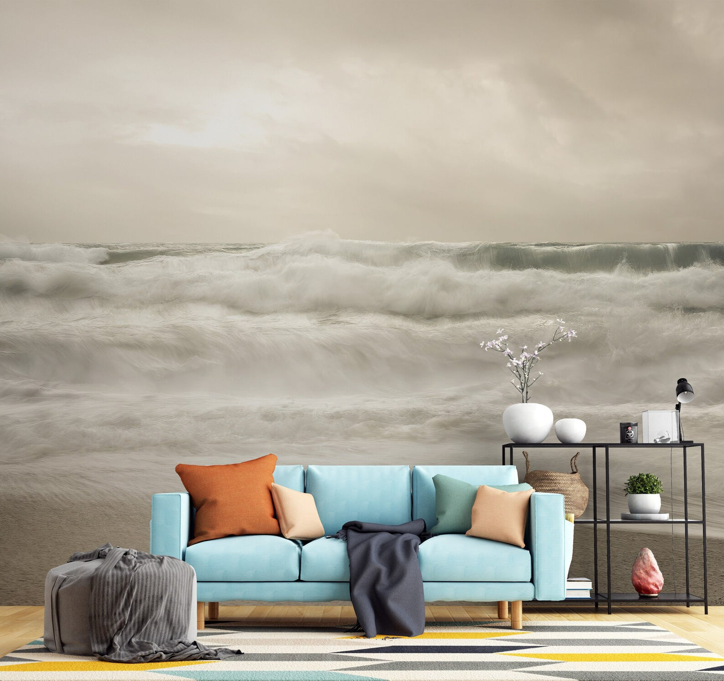 Calm Sepia Toned Ocean Beach