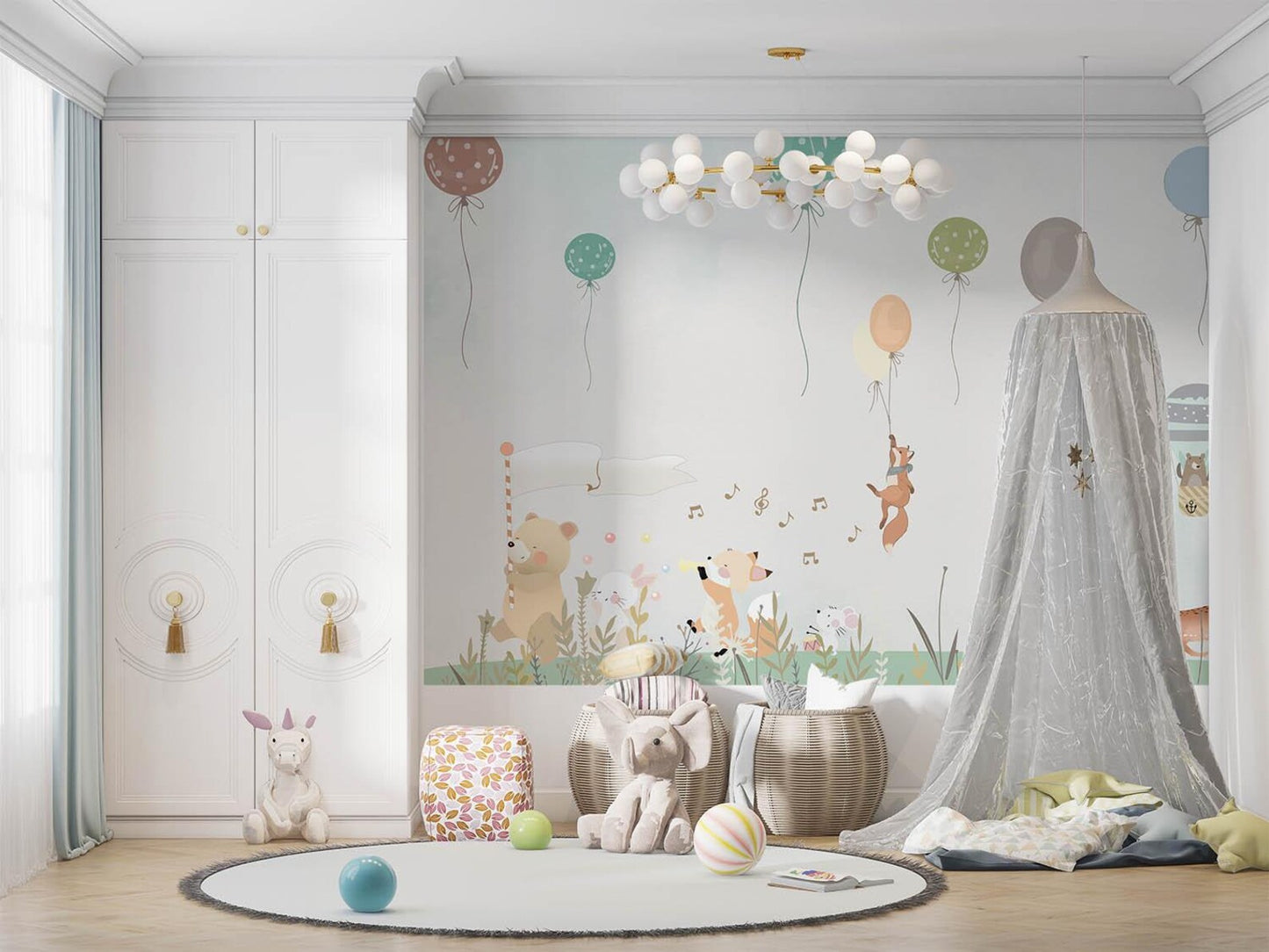 Paisaje Globos y Animalitos