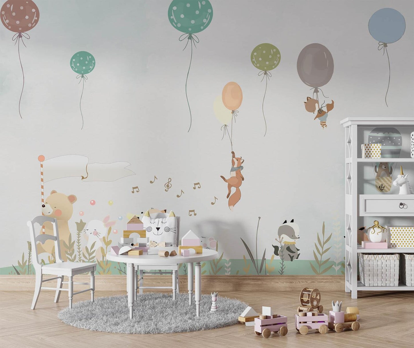 Paisaje Globos y Animalitos