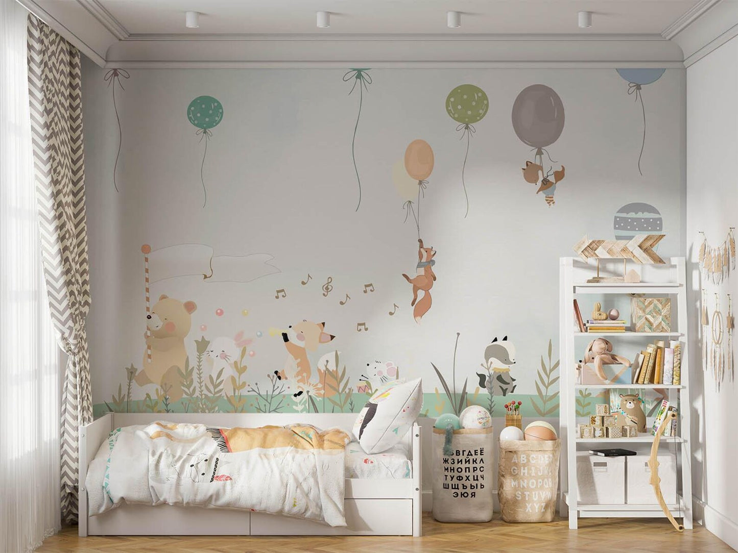 Paisaje Globos y Animalitos