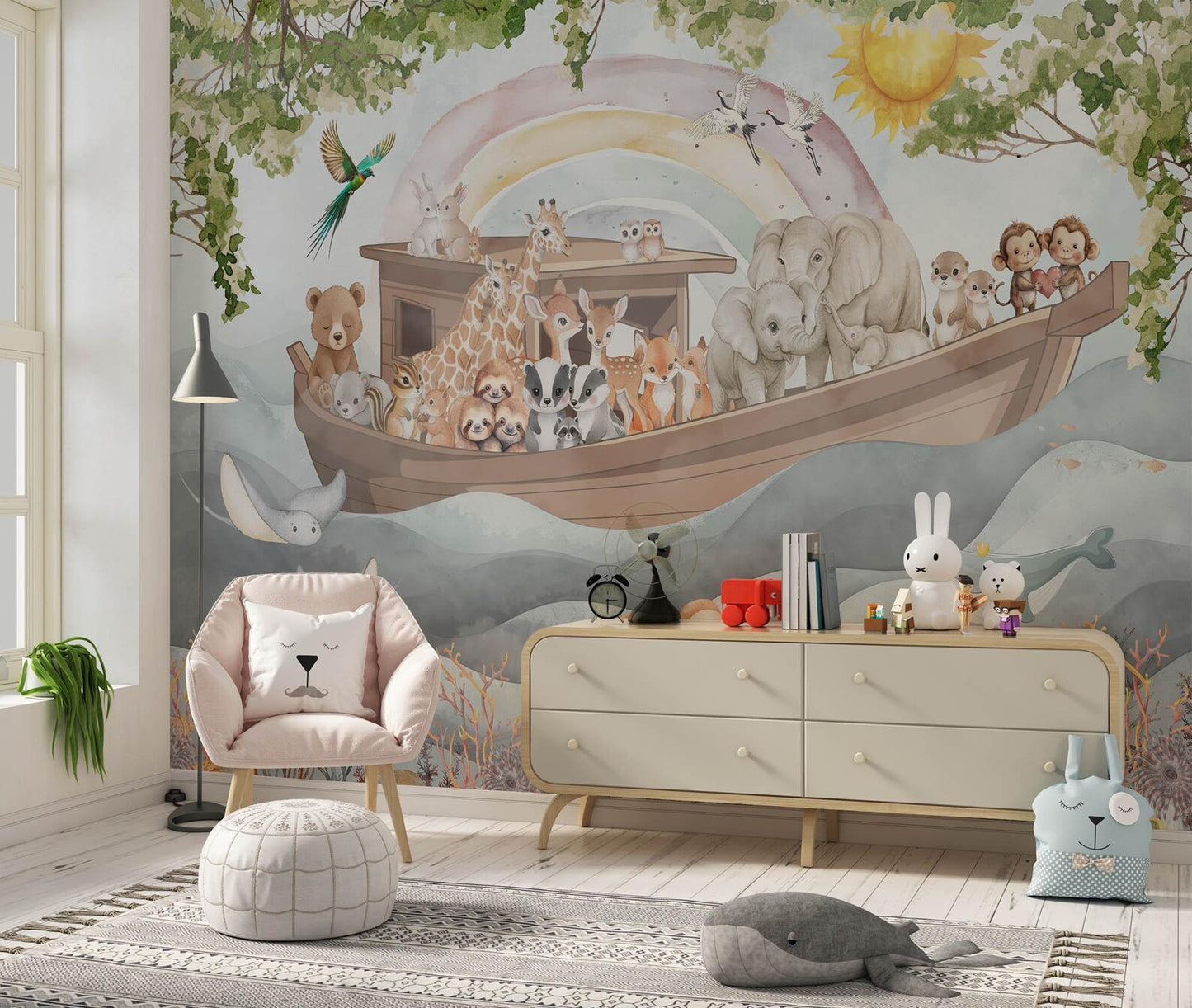 Ilustración Arca de Noé Infantil