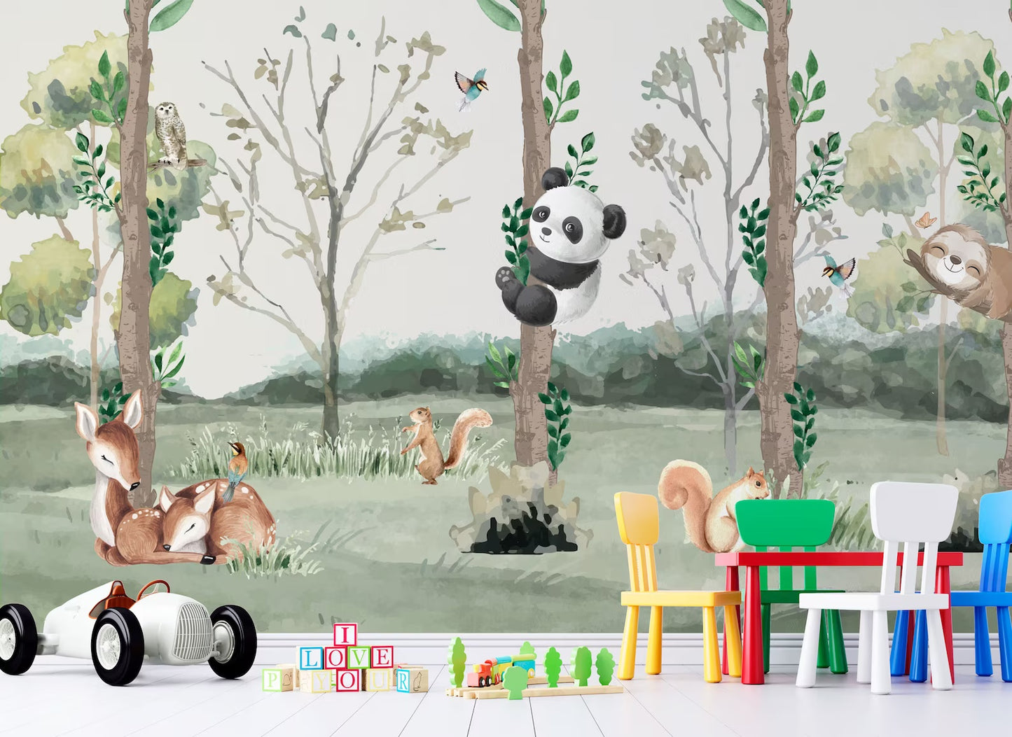 Europrint Panda y Perezoso en Bosque