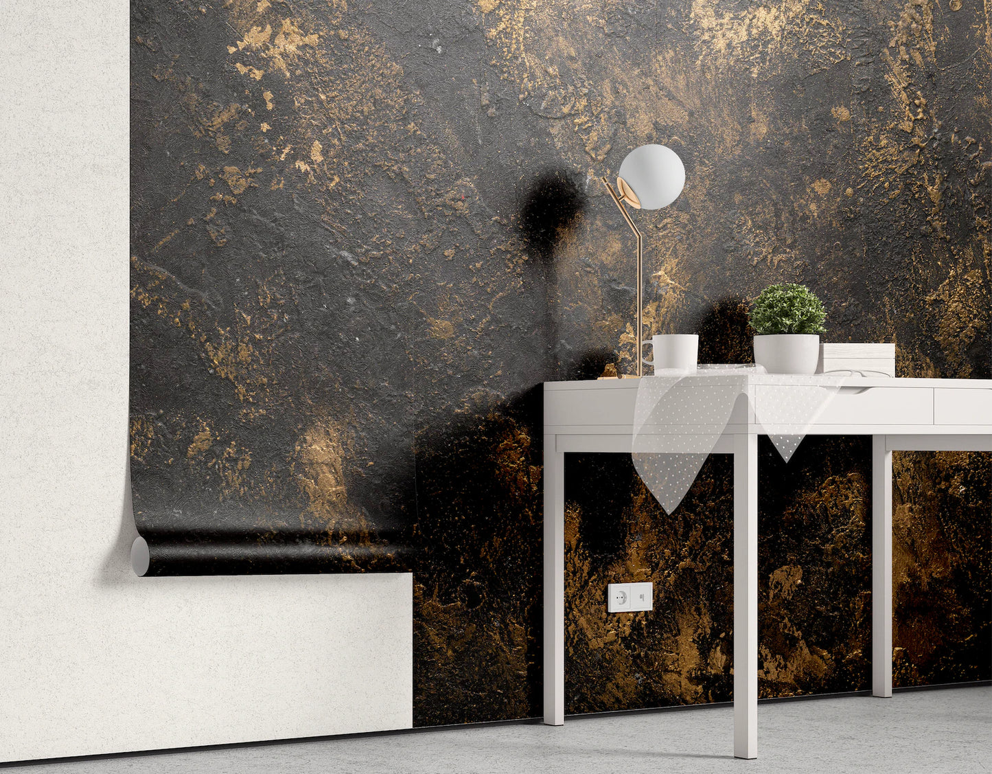 Stucco Veneciano Negro y Oro