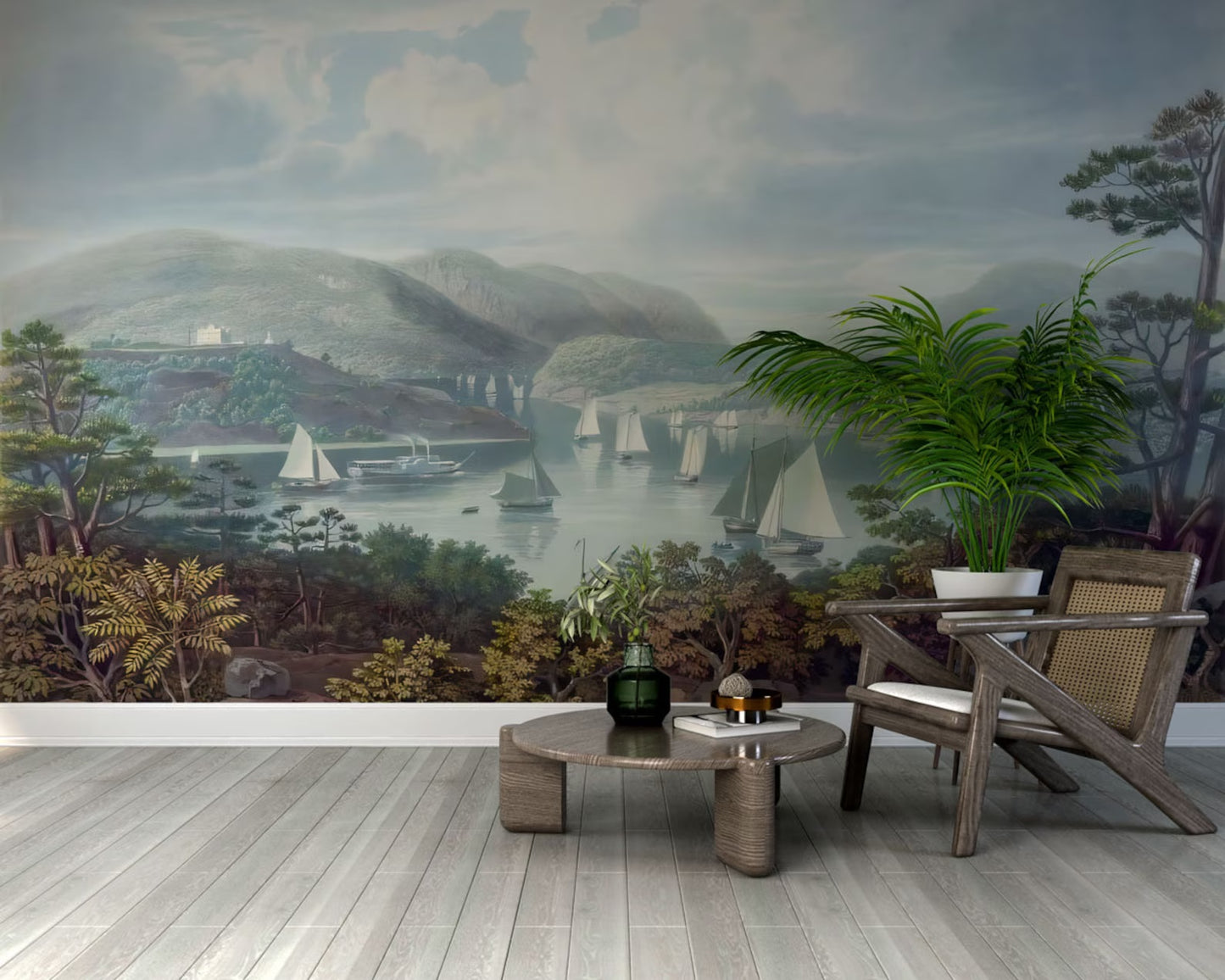 Paisaje Veleros en el Lago