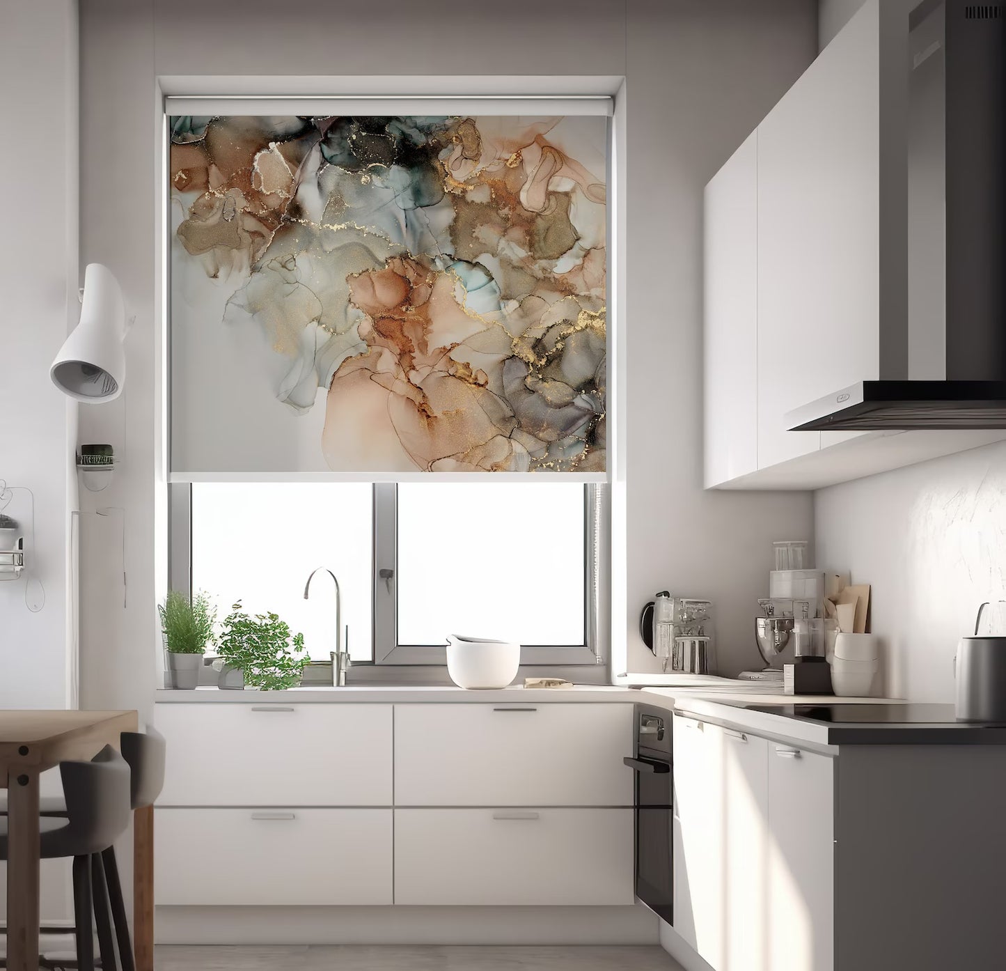 Persiana Enrollable Impresa Marmoleado Tonos Beige