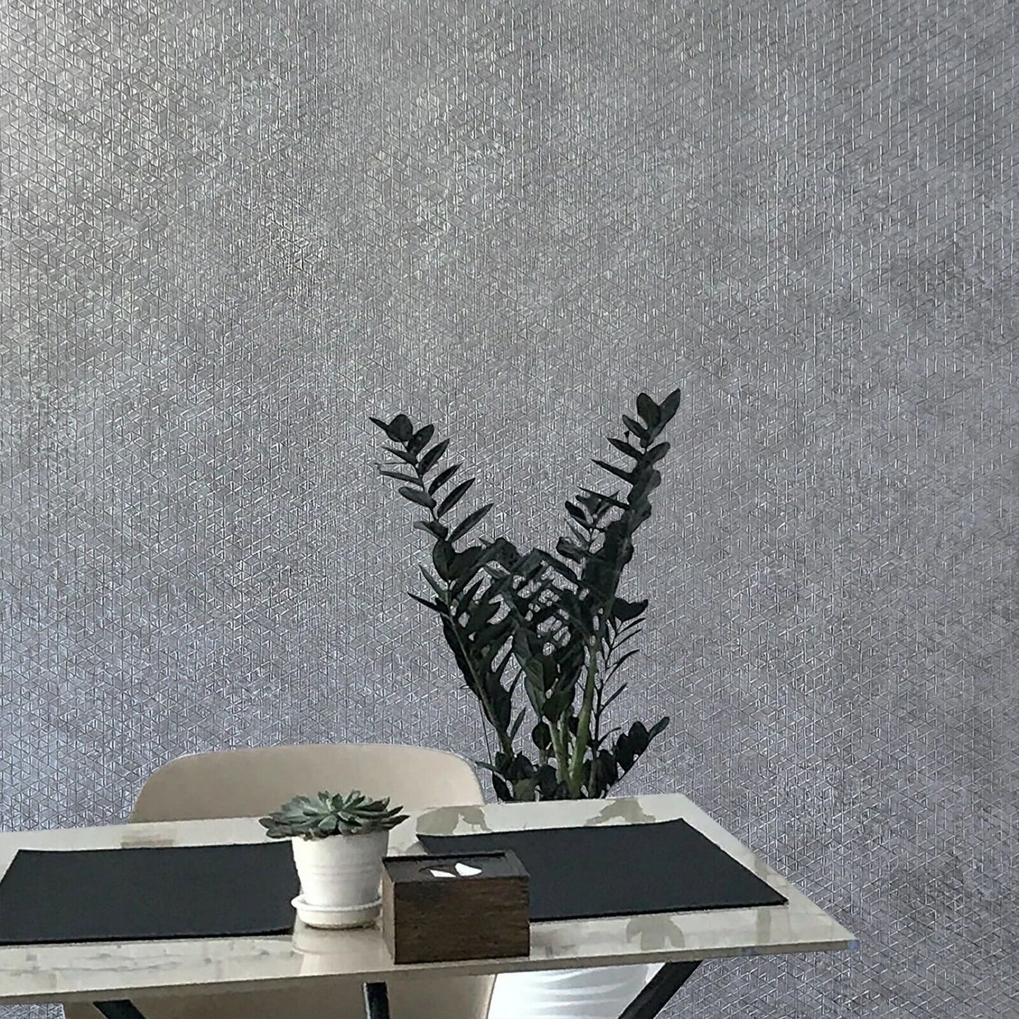 Tapiz Wallpaper Gunmetal Triangles