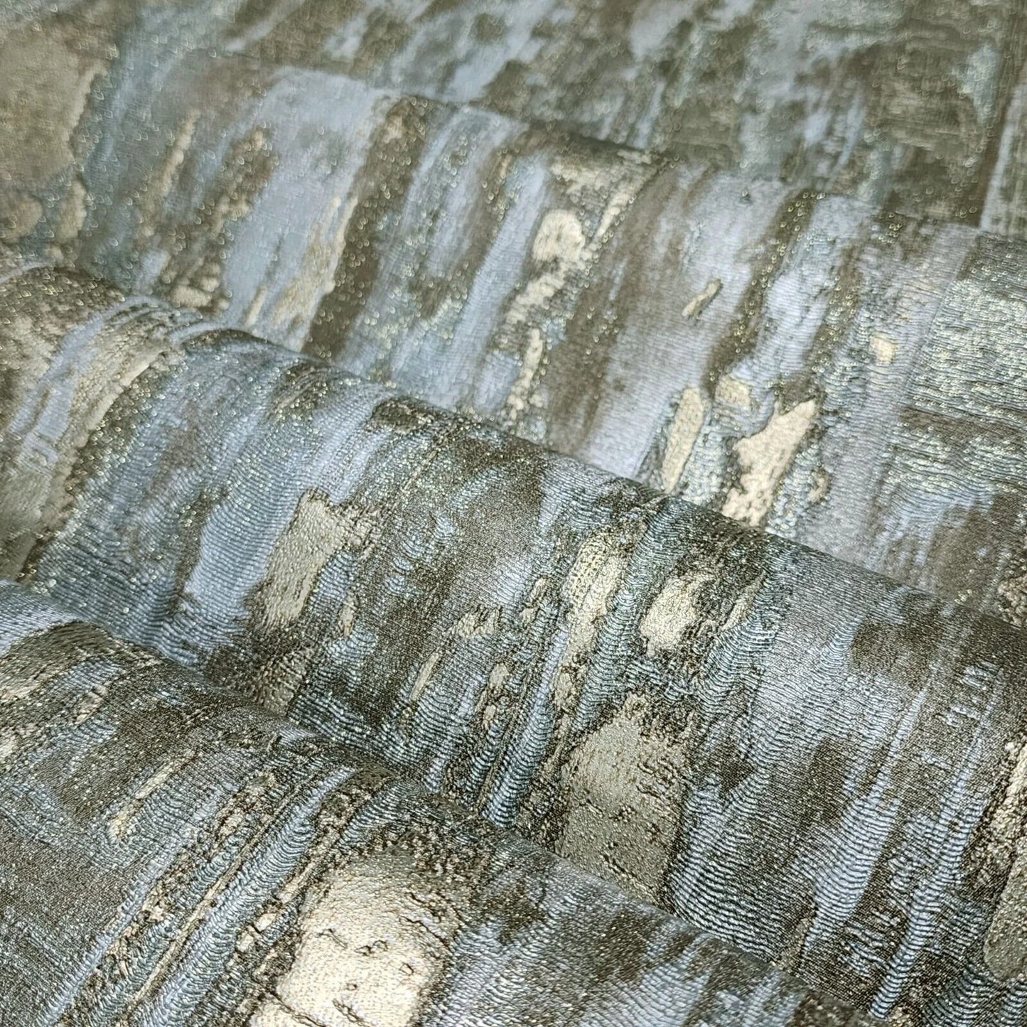 Tapiz Wallpaper Silver Brass Metallic Wall
