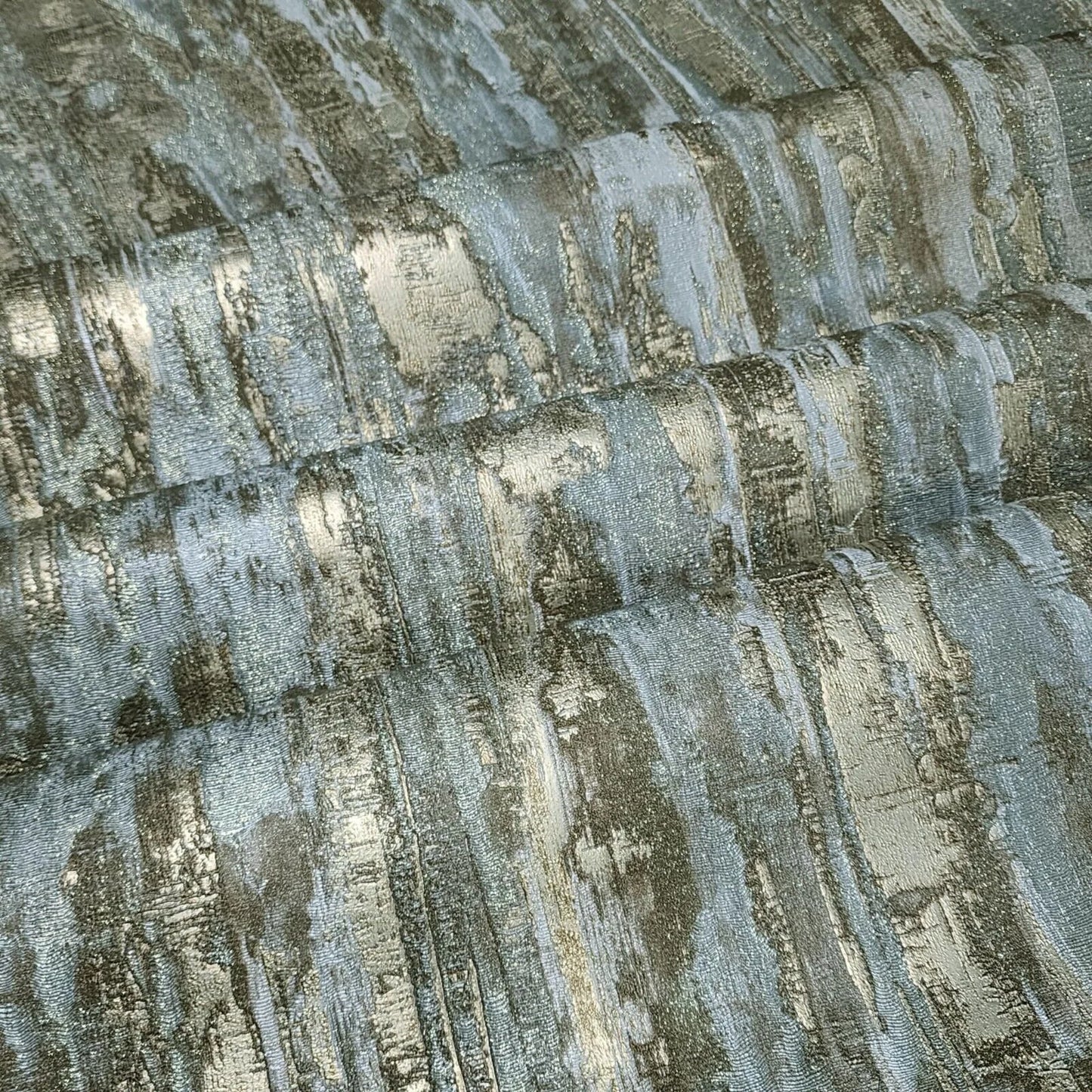 Tapiz Wallpaper Silver Brass Metallic Wall