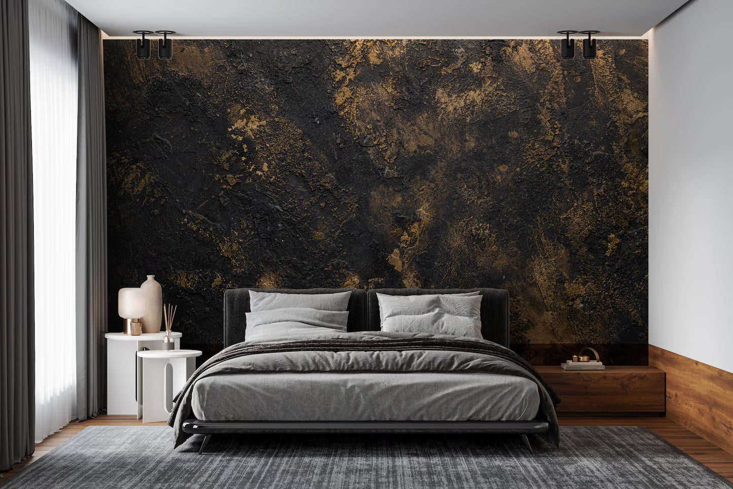 Stucco Veneciano Negro y Oro