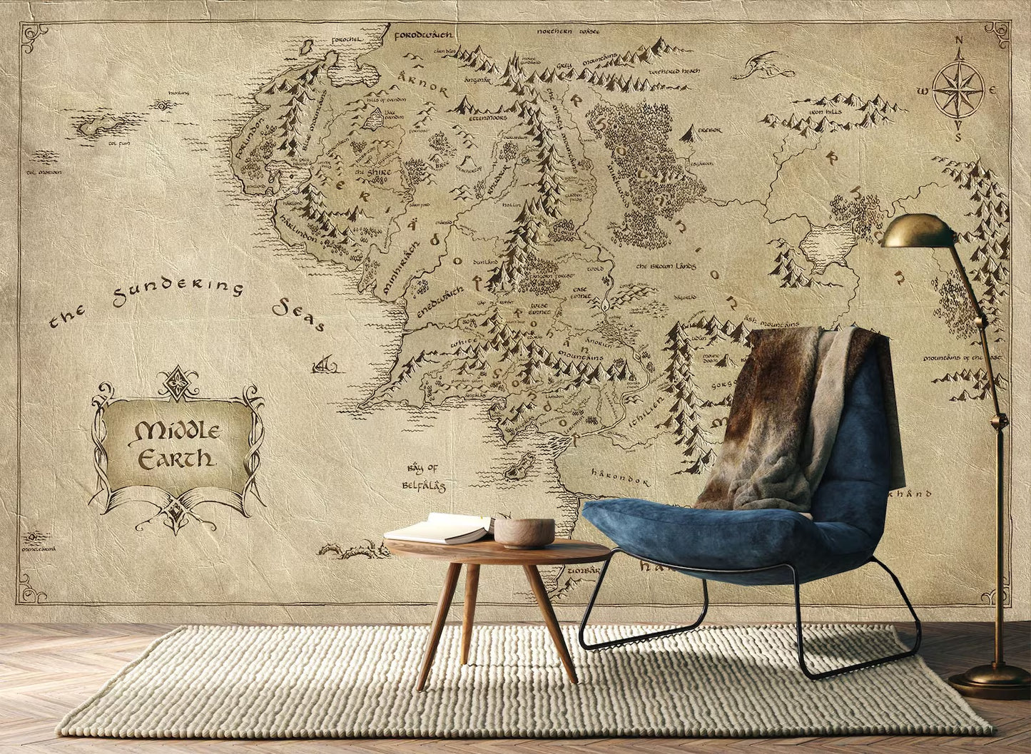 Lord of the Rings Middle Earth Map Vintage