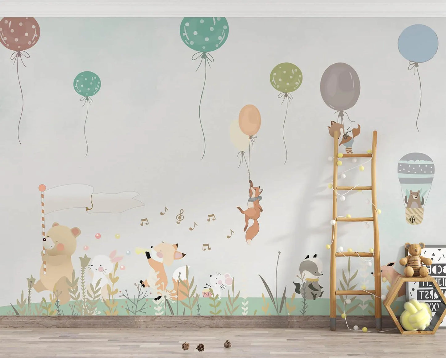Paisaje Globos y Animalitos