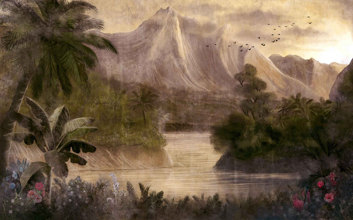 Ilustración de Increíble Paisaje Tonos Tierra