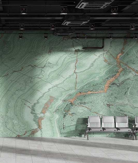 Pale Green & Copper Vein Marble