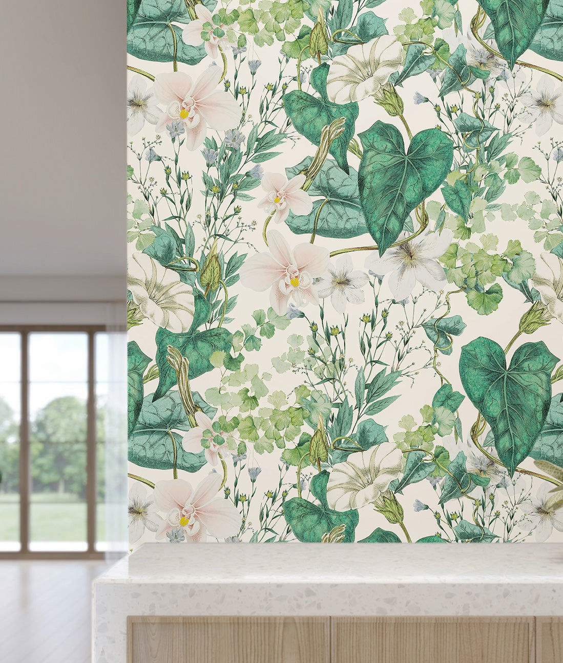 Elegante Patrón Flores y Plantas I
