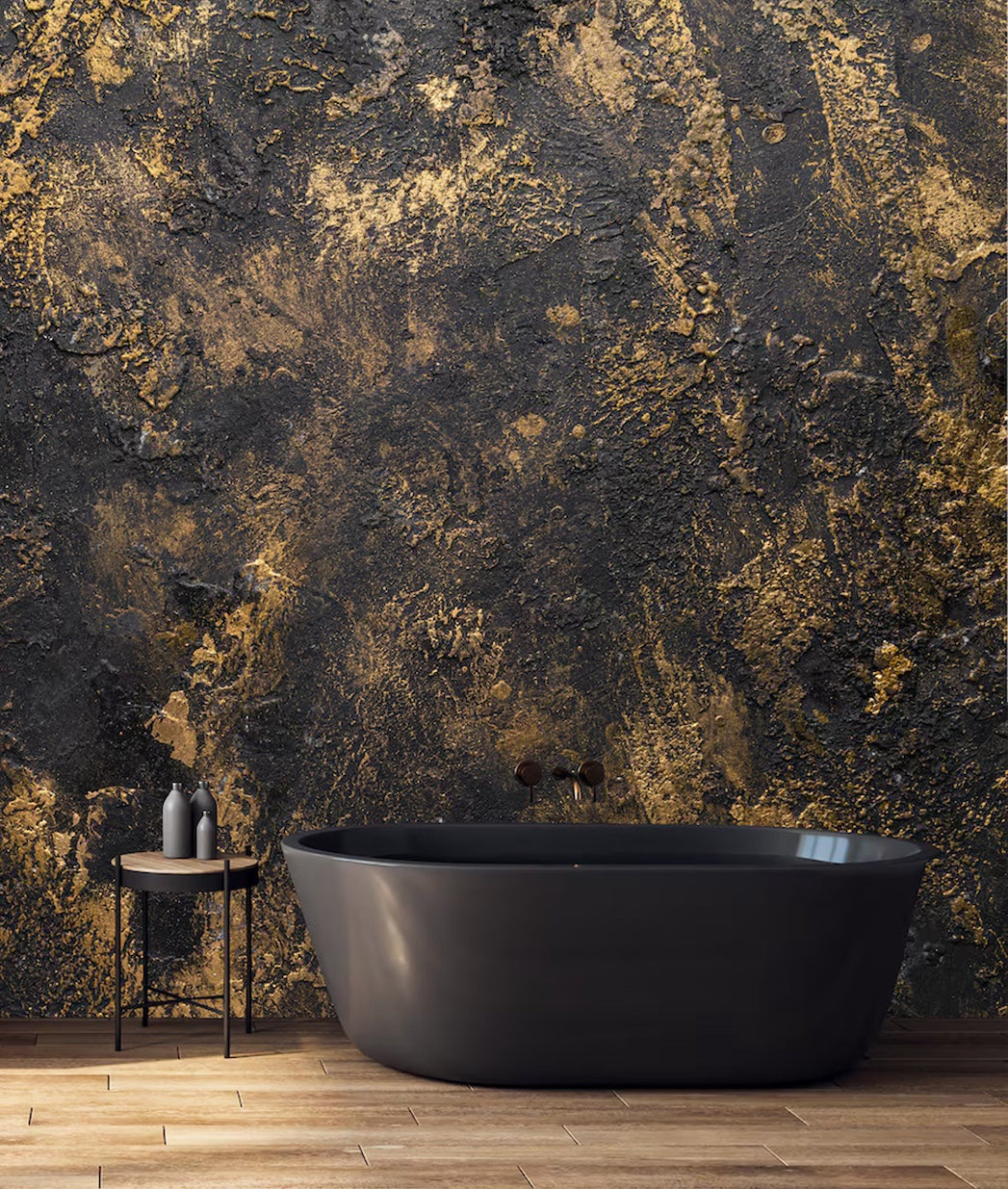 Stucco Veneciano Negro y Oro
