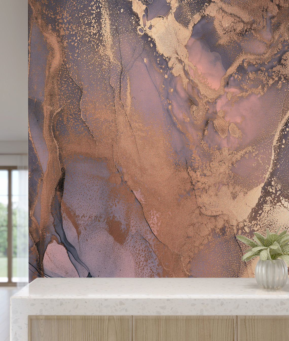 Marmoleado Lilas y Bronce