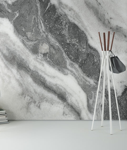 Elegante Mármol Carrara Gris y Blanco