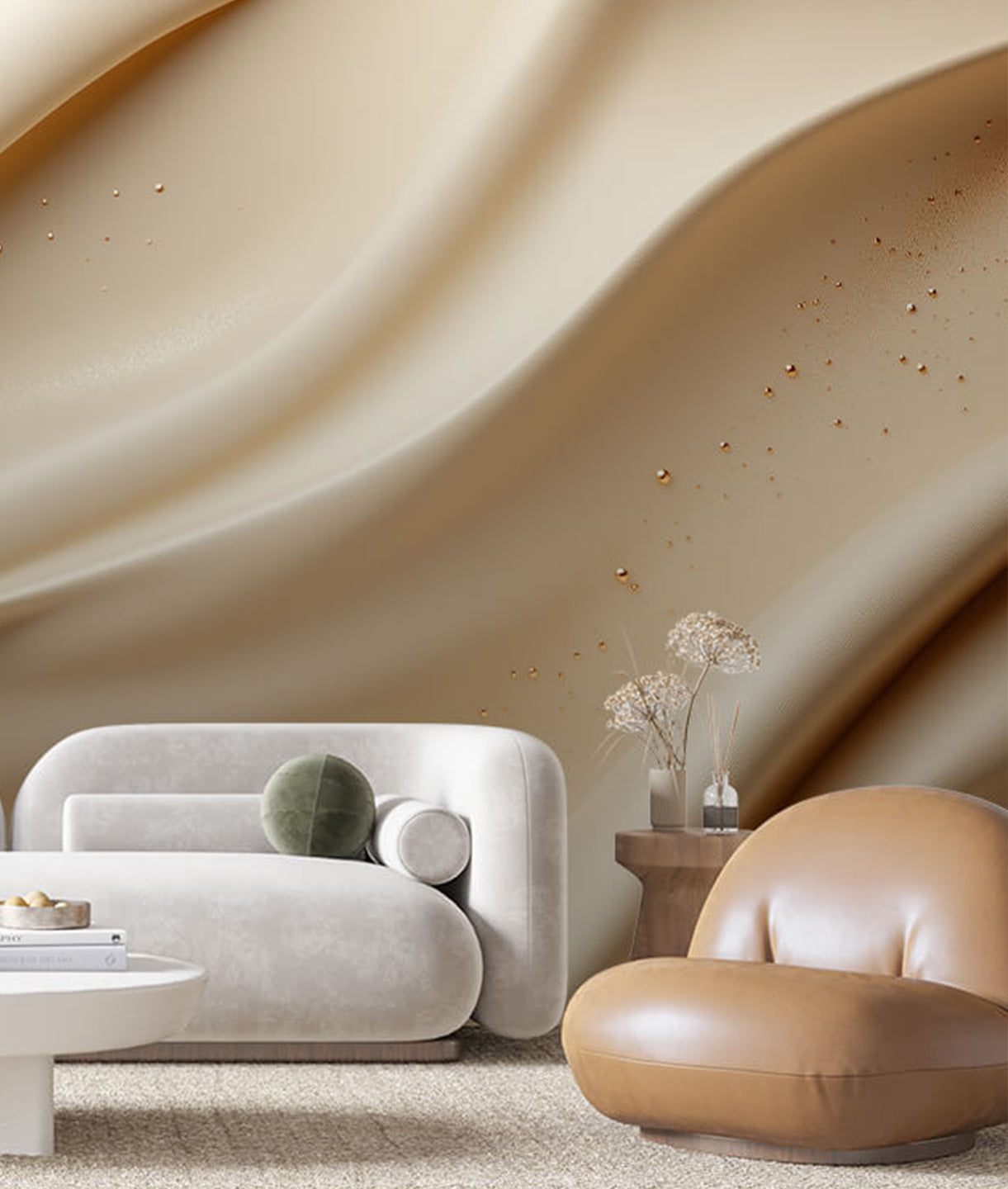 Milky Waves Golden Bubbles