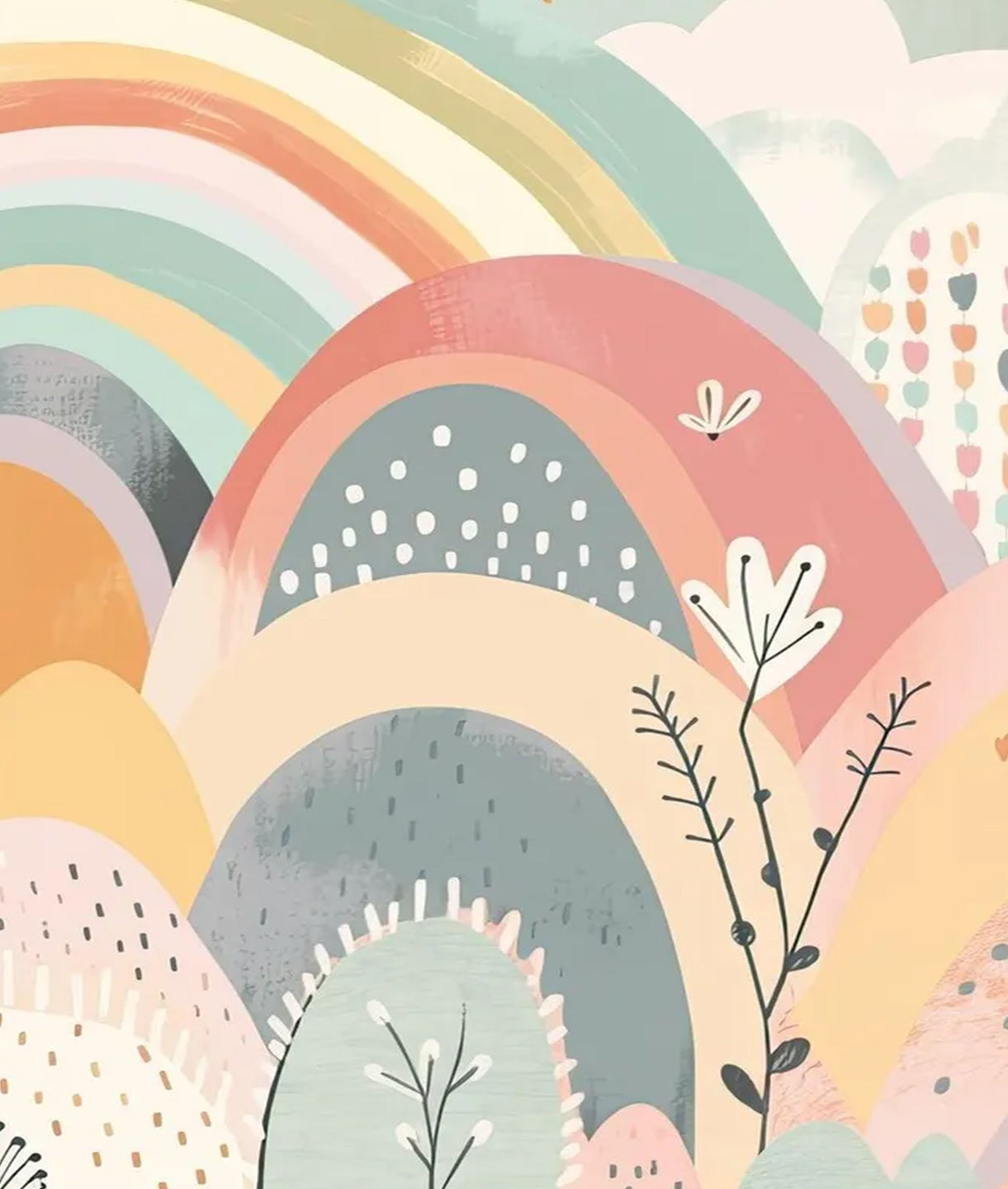 Ilustración Paisaje Arcoíris