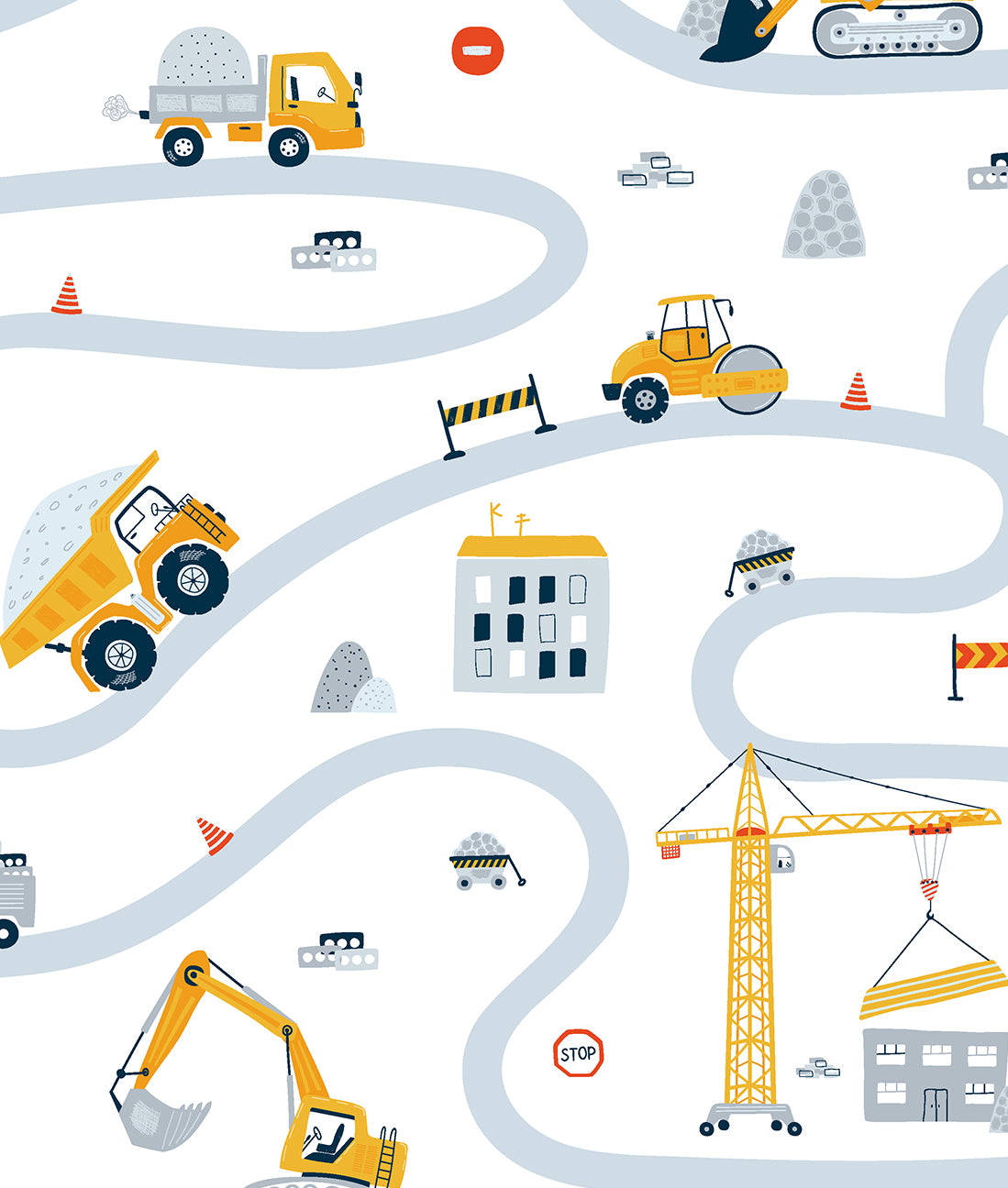 Construction Trucks and Roads