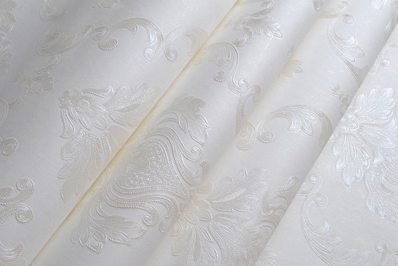 Tapiz Con Textura Damasco en Relieve Milky White